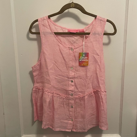 Isaac Mizrahi 100% linen tank top - Picture 1 of 4